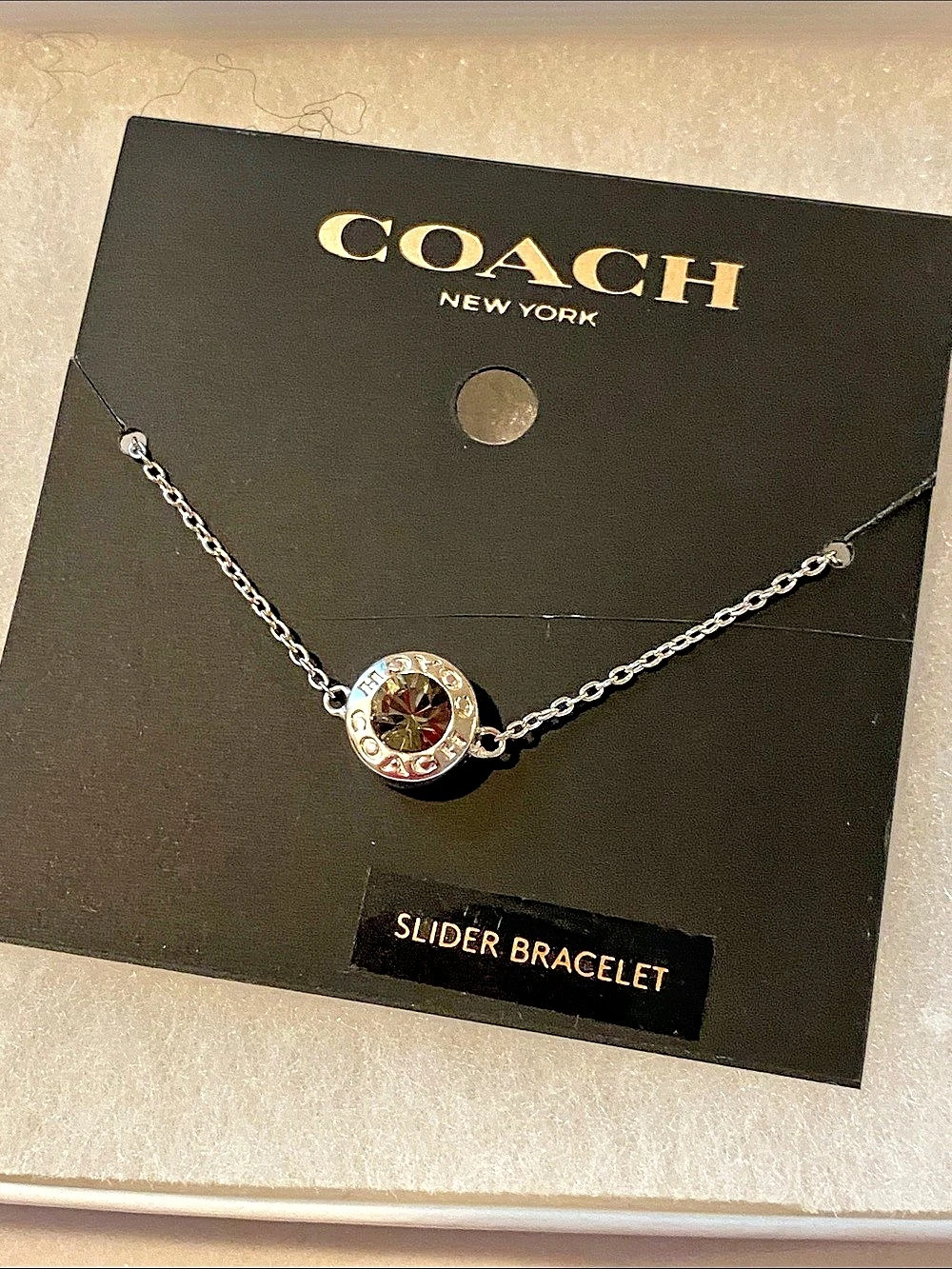 Coach Halo Round Slider Bracelet Silver